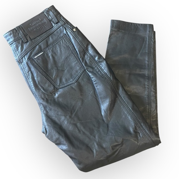 Harley Davidson Women’s Black Leather Pants Size 36